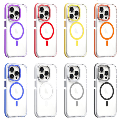 For iPhone 16 Pro Dual-Color Clear Acrylic Hybrid TPU MagSafe Phone Case(Red) - iPhone 16 Pro Cases by buy2fix | Online Shopping UK | buy2fix