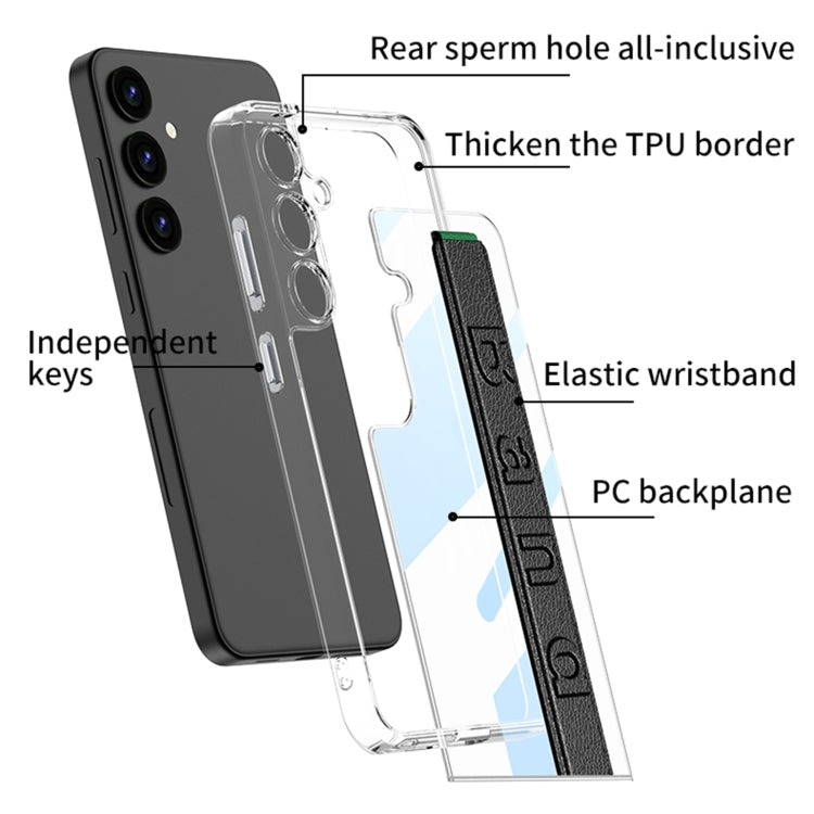 For Samsung Galaxy S24 5G GKK Space Frame Transparent PC + TPU Phone Case with Wrist Strap(Green) - Galaxy S24 5G Cases by GKK | Online Shopping UK | buy2fix