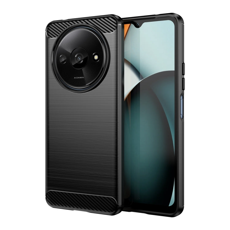 For Xiaomi Redmi A3 Brushed Texture Carbon Fiber TPU Phone Case(Black) - Xiaomi Cases by buy2fix | Online Shopping UK | buy2fix