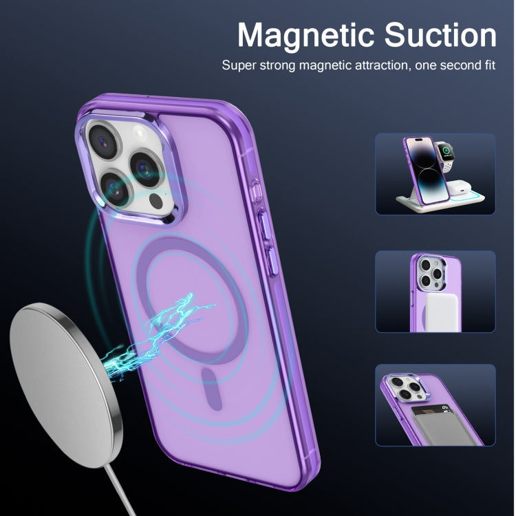 For iPhone 13 Pro Electroplated IMD Magsafe PC Hybrid TPU Phone Case(Purple) - iPhone 13 Pro Cases by buy2fix | Online Shopping UK | buy2fix