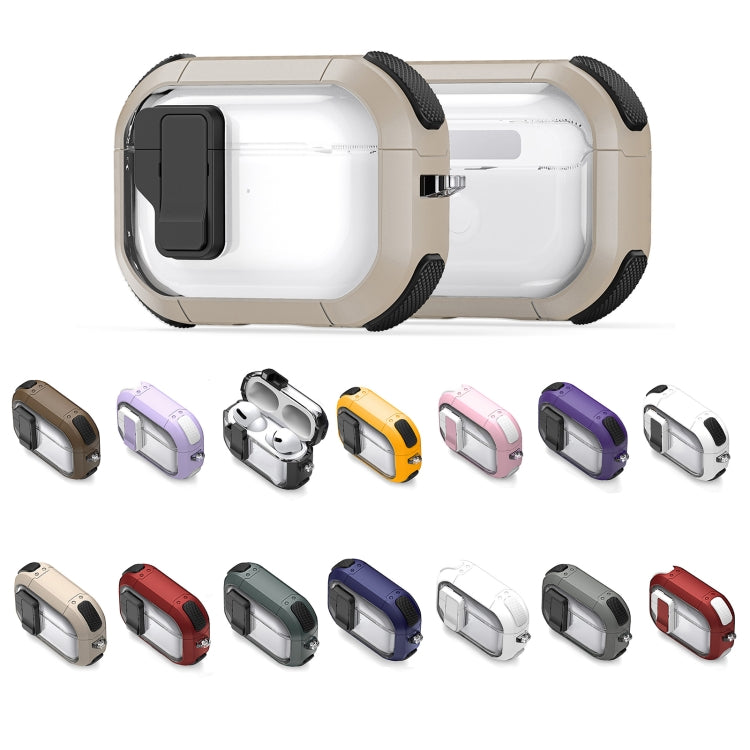 For AirPods 1/2 DUX DUCIS PECN Series Split Two-color Transparent Earphone Case with Hook(White Black) - For AirPods 1/2 by DUX DUCIS | Online Shopping UK | buy2fix