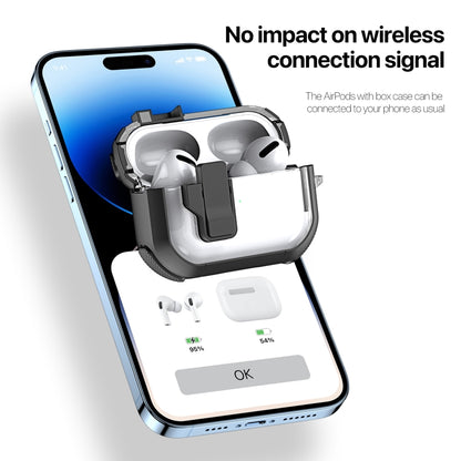 For AirPods Pro DUX DUCIS PECN Series Split Two-color Transparent Earphone Case with Hook(Blue Black) - For AirPods Pro by DUX DUCIS | Online Shopping UK | buy2fix