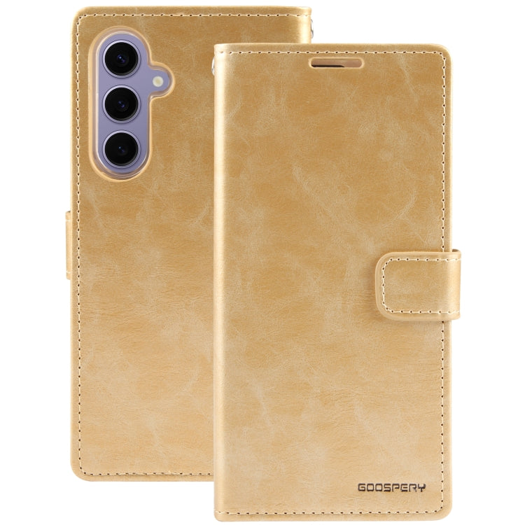 For Samsung Galaxy S24+ 5G GOOSPERY BLUE MOON Crazy Horse Texture Leather Phone Case(Gold) - Galaxy S24+ 5G Cases by GOOSPERY | Online Shopping UK | buy2fix