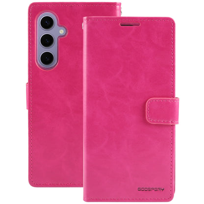 For Samsung Galaxy S24+ 5G GOOSPERY BLUE MOON Crazy Horse Texture Leather Phone Case(Rose Red) - Galaxy S24+ 5G Cases by GOOSPERY | Online Shopping UK | buy2fix