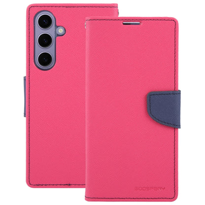 For Samsung Galaxy S24 5G GOOSPERY FANCY DIARY Cross Texture Leather Phone Case(Rose Red) - Galaxy S24 5G Cases by GOOSPERY | Online Shopping UK | buy2fix