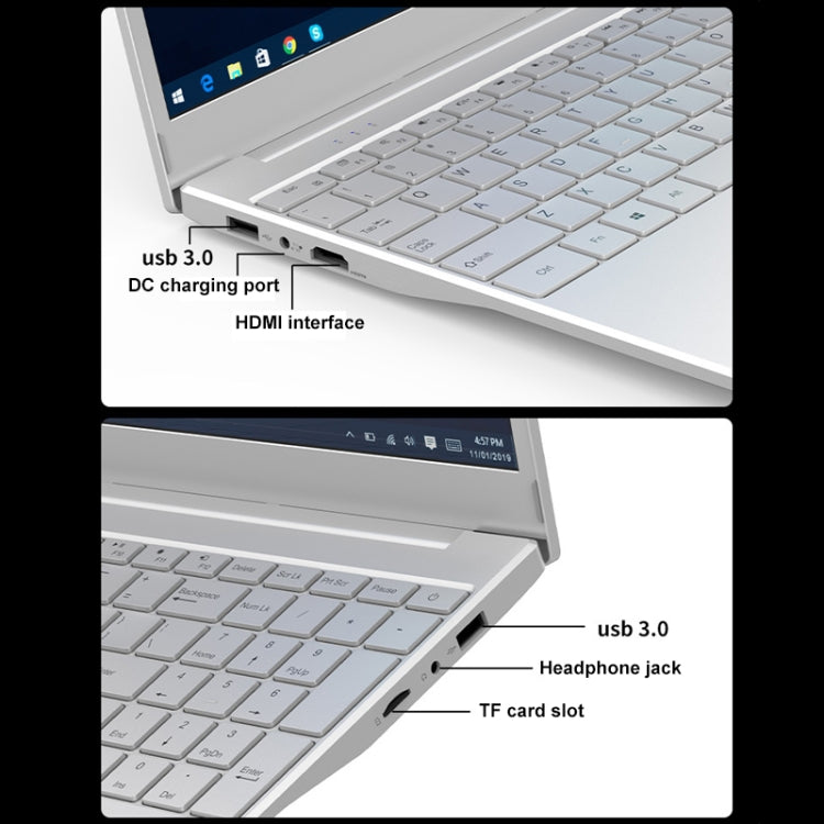 V8 15.6 inch Ultrathin Laptop, 32GB+512GB, Windows 10 Intel Processor N95 Quad Core(Silver) - Others by buy2fix | Online Shopping UK | buy2fix