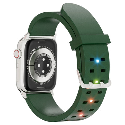 For Apple Watch SE 2023 40mm Luminous Colorful Light Silicone Watch Band(Green) - Watch Bands by buy2fix | Online Shopping UK | buy2fix