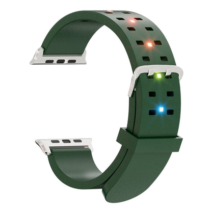 For Apple Watch 42mm Luminous Colorful Light Silicone Watch Band(Green) - Watch Bands by buy2fix | Online Shopping UK | buy2fix