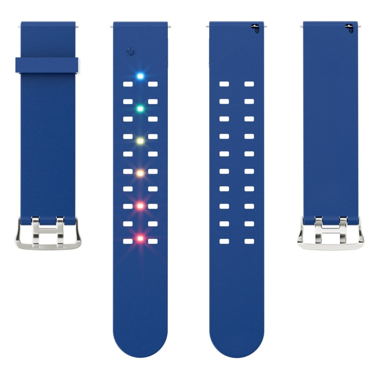 For Apple Watch 42mm Luminous Colorful Light Silicone Watch Band(Blue) - Watch Bands by buy2fix | Online Shopping UK | buy2fix