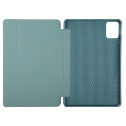 For Lenovo Tab M11/ Xiaoxin Pad 11 2024 Tri-fold Silicone Leather Tablet Case(Dark Green) - Lenovo by buy2fix | Online Shopping UK | buy2fix