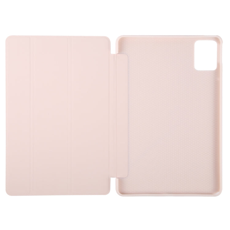 For Lenovo Tab M11/ Xiaoxin Pad 11 2024 Tri-fold Silicone Leather Tablet Case(Pink) - Lenovo by buy2fix | Online Shopping UK | buy2fix