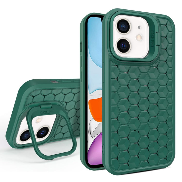 For iPhone 11 Honeycomb Radiating Lens Holder Magsafe Phone Case(Green) - iPhone 11 Cases by buy2fix | Online Shopping UK | buy2fix