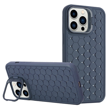 For iPhone 16 Pro Max Honeycomb Radiating Lens Holder Magsafe Phone Case(Blue) - iPhone 16 Pro Max Cases by buy2fix | Online Shopping UK | buy2fix