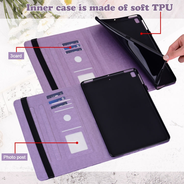 For Lenovo Tab M11 / Xiaoxin Pad 11 2024 Tree & Deer Embossed Leather Tablet Case(Purple) - Lenovo by buy2fix | Online Shopping UK | buy2fix