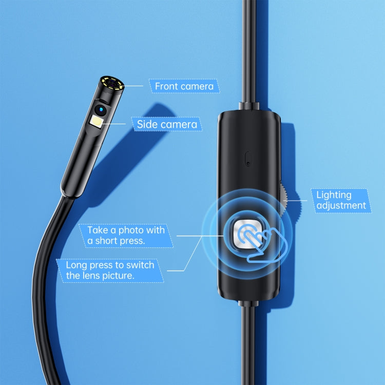 AN112 8mm Double Lenses HD Industry Endoscope Support Mobile Phone Direct Connection, Length:2m Soft Tube -  by buy2fix | Online Shopping UK | buy2fix