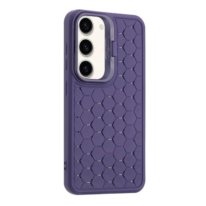 For Samsung Galaxy S23 5G Honeycomb Radiating Lens Holder Magsafe Phone Case(Purple) - Galaxy S23 5G Cases by buy2fix | Online Shopping UK | buy2fix