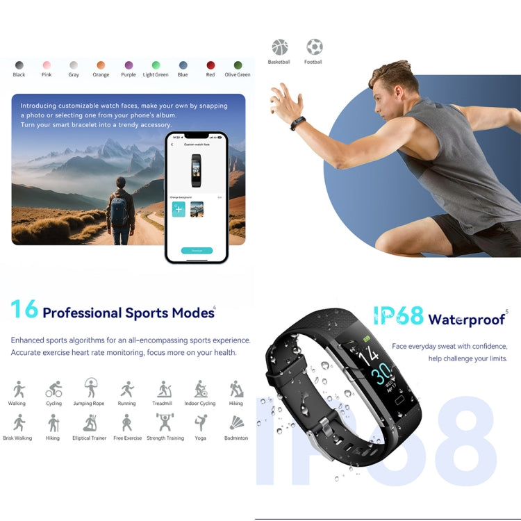 S5-4 Smart Bracelet IP68 Waterproof Heart Rate Sport Fitness Tracker Smart Watch(Black) - Smart Wristbands by buy2fix | Online Shopping UK | buy2fix