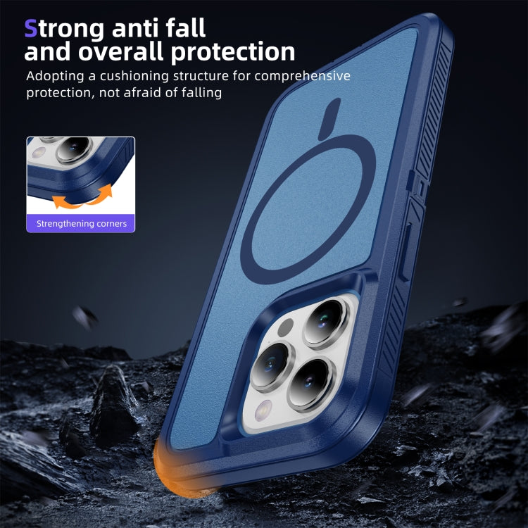 For iPhone 15 Pro Max Guard Magsafe Magnetic Ring Matte Phone Case(Royal Blue) - iPhone 15 Pro Max Cases by buy2fix | Online Shopping UK | buy2fix