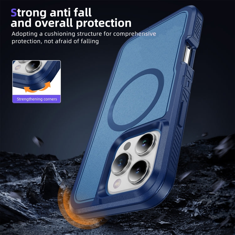 For iPhone 16 Pro Guard Magsafe Magnetic Ring Matte Phone Case(Royal Blue) - iPhone 16 Pro Cases by buy2fix | Online Shopping UK | buy2fix