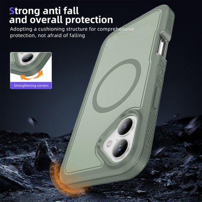 For iPhone 16 Plus Guard Magsafe Magnetic Ring Matte Phone Case(Green) - iPhone 16 Plus Cases by buy2fix | Online Shopping UK | buy2fix