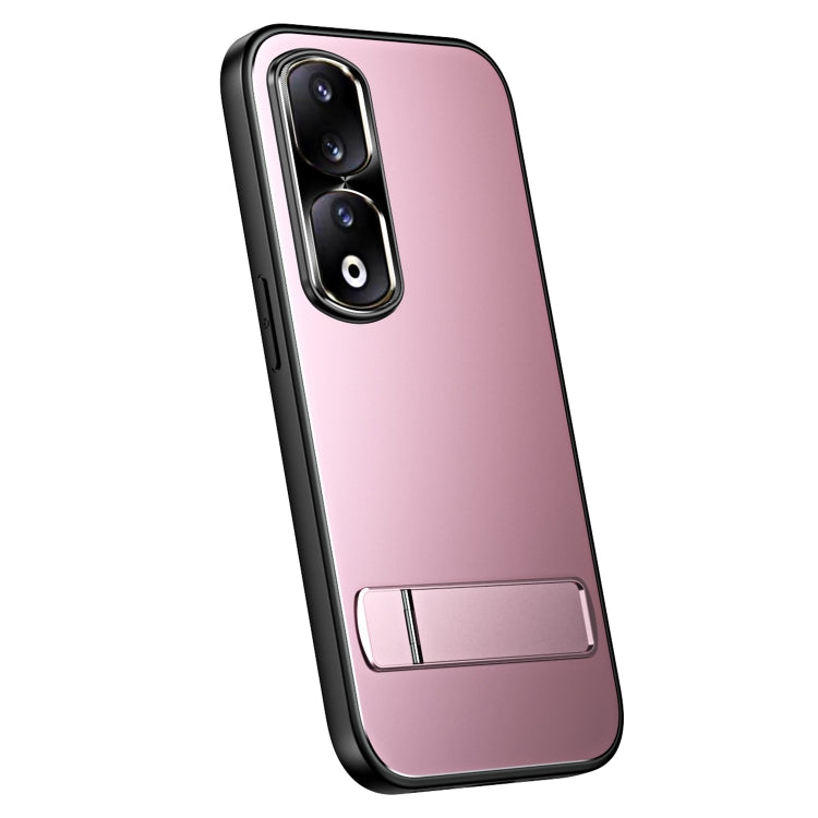 For Honor 90 R-JUST RJ-61 Electroplating Frosted TPU + PC Phone Case with Holder(Pink) - Honor Cases by R-JUST | Online Shopping UK | buy2fix