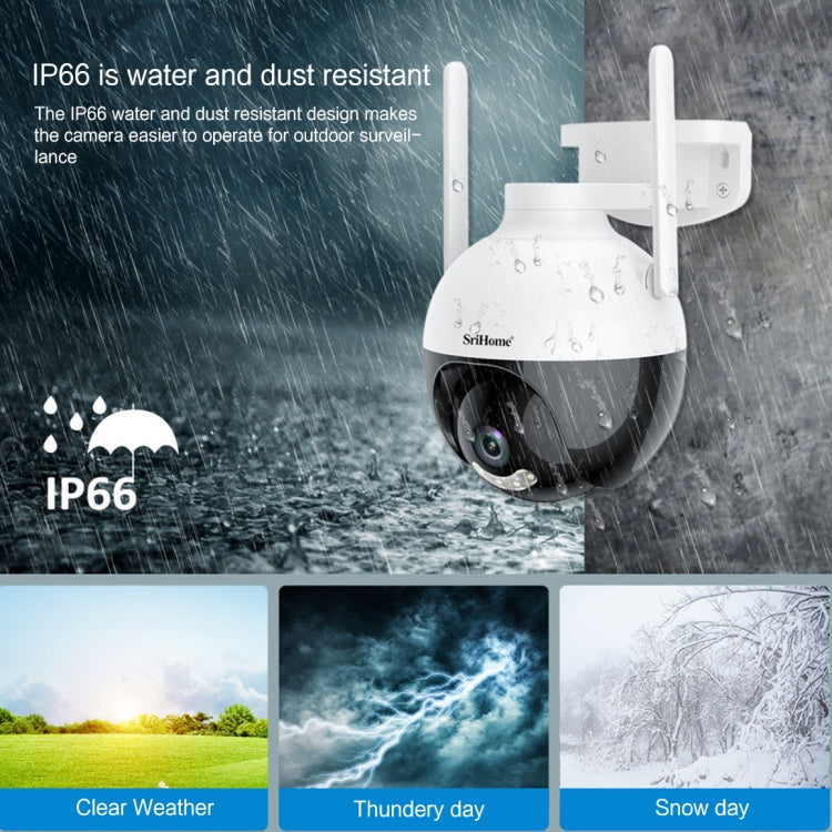 SriHome SH045 2MP DC5V IP66 Waterproof AI Auto Tracking Night Vision WiFi HD Camera(AU Plug) - Wireless Camera by SriHome | Online Shopping UK | buy2fix