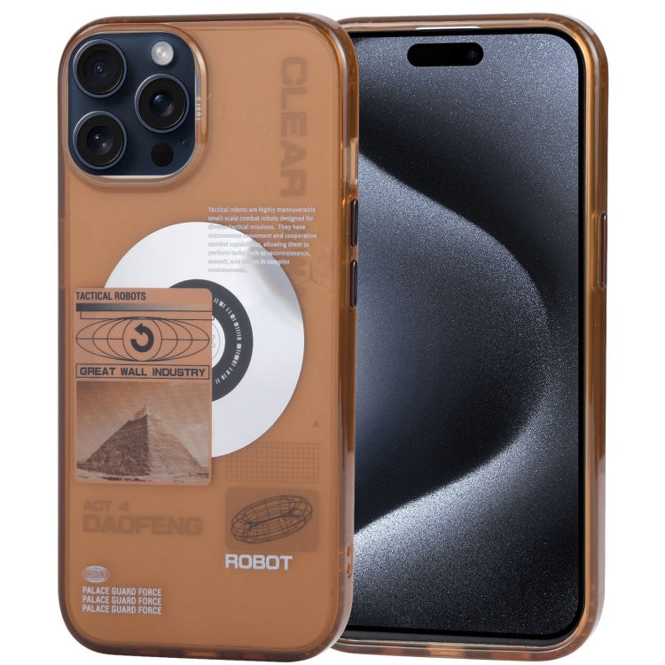 For iPhone 15 Pro Max TGVIS Space Series Explore Laser CD MagSafe Magnetic Phone Case(Brown) - iPhone 15 Pro Max Cases by TGVIS | Online Shopping UK | buy2fix