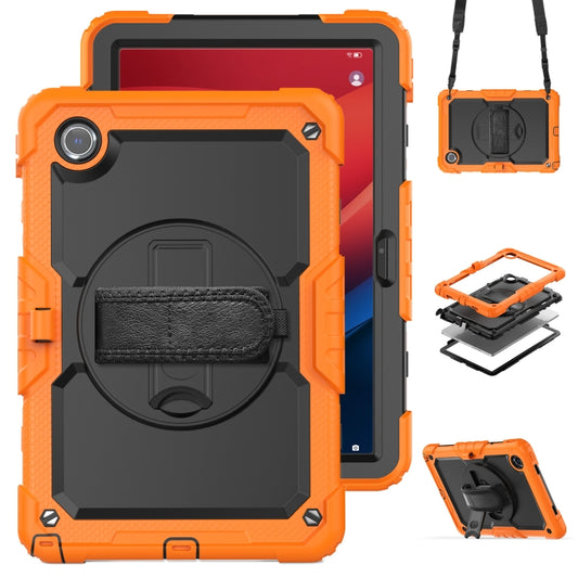 For Lenovo Tab M11 /Xiaoxin Pad 2024 Silicone Hybrid PC Tablet Case with Shoulder Strap(Orange) - Lenovo by buy2fix | Online Shopping UK | buy2fix
