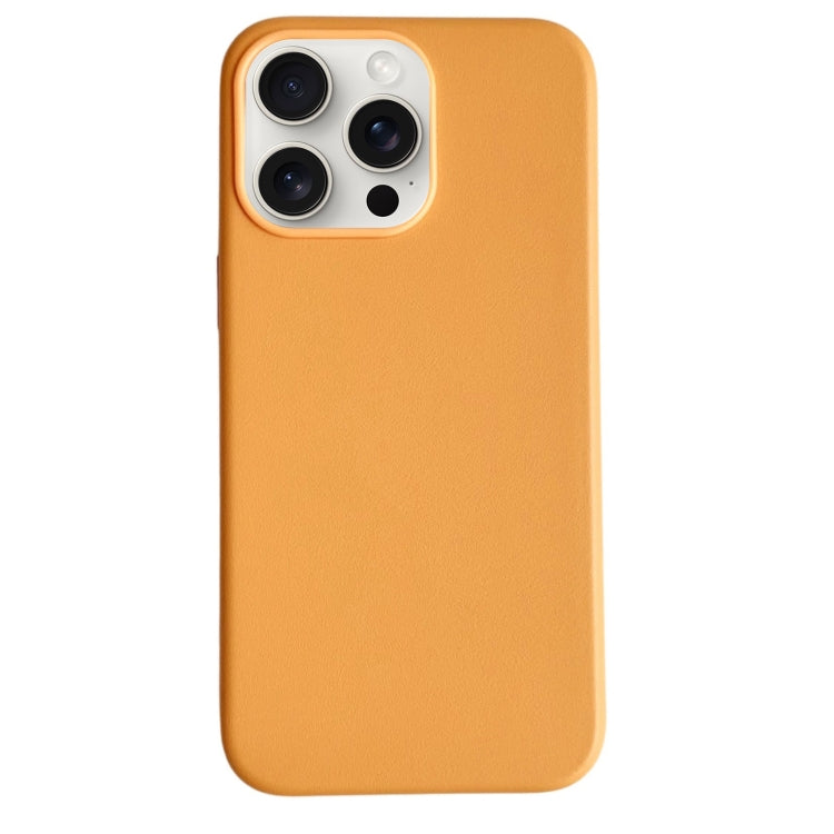 For iPhone 16 Pro Pure Color Leather Magsafe Magnetic Phone Case(Orange) - iPhone 16 Pro Cases by buy2fix | Online Shopping UK | buy2fix