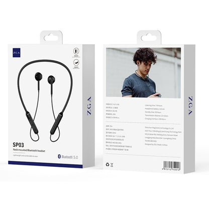 ZGA SP03 Neck-mounted Sports Bluetooth Earphone(Black) - Neck-mounted Earphone by ZGA | Online Shopping UK | buy2fix