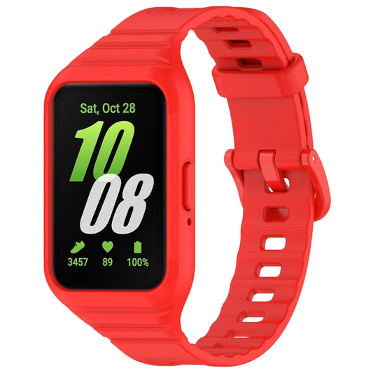 For Samsung Galaxy Fit 3 Solid Color Integrated TPU Watch Band(Red) - Watch Bands by buy2fix | Online Shopping UK | buy2fix