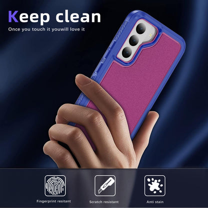 For Samsung Galaxy S22+ 5G Guard Life Waterproof Frosted Phone Case(Blue+Rose Red) - Galaxy S22+ 5G Cases by buy2fix | Online Shopping UK | buy2fix