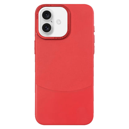 For iPhone 16 Napa Texture PC + Leather Phone Case(Red) - iPhone 16 Cases by buy2fix | Online Shopping UK | buy2fix