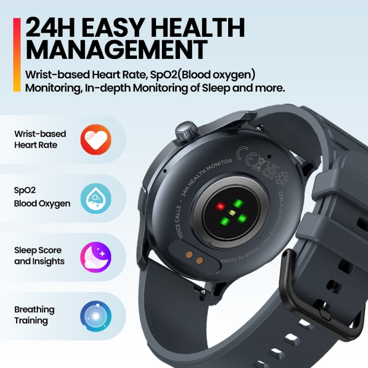 Zeblaze Btalk 3 Pro 1.43 inch BT5.2 Fitness Wellness Smart Watch, Support Bluetooth Call / Sleep / Blood Oxygen / Heart Rate / Blood Pressure Health Monitor(Green) - Smart Watches by Zeblaze | Online Shopping UK | buy2fix