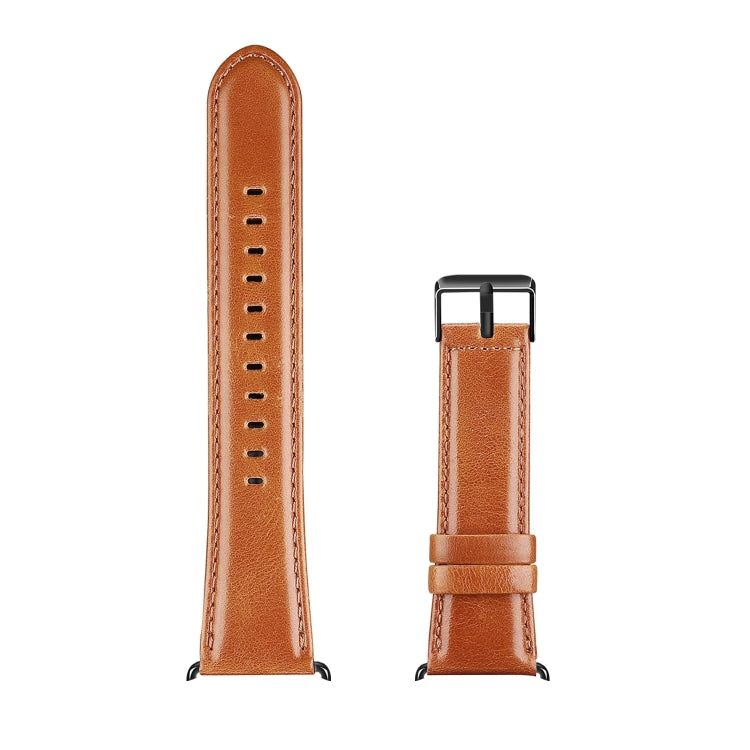 For Apple Watch Ultra 2 49mm DUX DUCIS Business Genuine Leather Watch Strap(Khaki) - Watch Bands by DUX DUCIS | Online Shopping UK | buy2fix