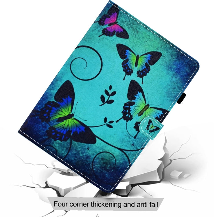 For Lenovo Tab M11 / Xiaoxin Pad 11 2024 Colored Drawing Stitching Smart Leather Tablet Case(Green Butterflies) - Lenovo by buy2fix | Online Shopping UK | buy2fix