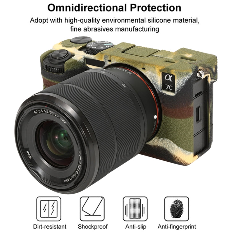 For Sony ILCE-7CM2 / A7C II / A7CR Litchi Texture Soft Silicone Protective Case(Camouflage) - Protective Case by buy2fix | Online Shopping UK | buy2fix