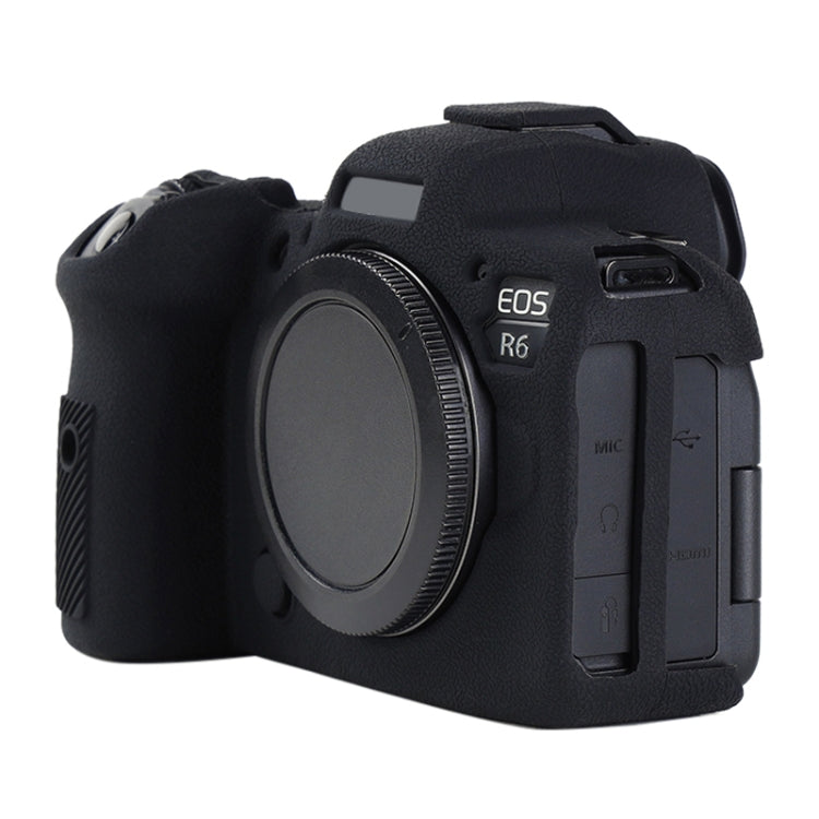 For Canon EOS R6 Mark II Litchi Texture Soft Silicone Protective Case(Black) - Protective Case by buy2fix | Online Shopping UK | buy2fix