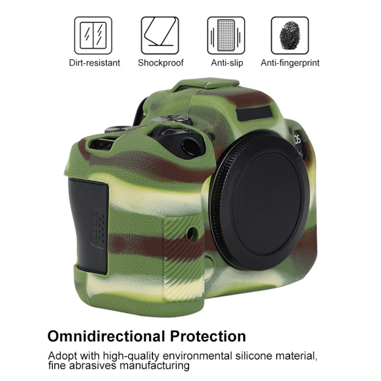 For Canon EOS R6 Mark II Litchi Texture Soft Silicone Protective Case(Camouflage) - Protective Case by buy2fix | Online Shopping UK | buy2fix