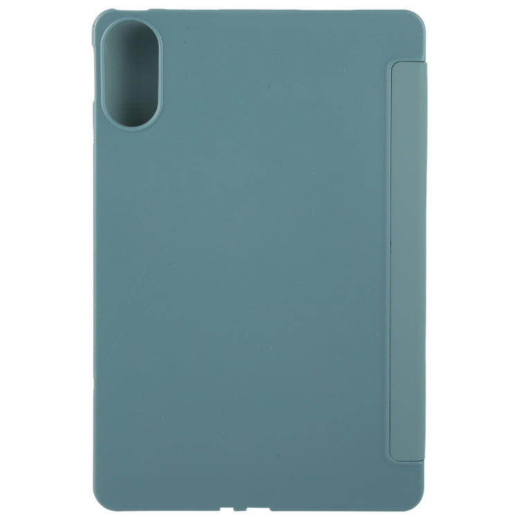 For Huawei MatePad SE 11 2024 Tri-fold Silicone Leather Tablet Case(Dark Green) - Huawei by buy2fix | Online Shopping UK | buy2fix