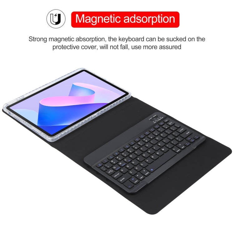 For Huawei MatePad 11 2023 / 2021 Square Button Bluetooth Keyboard Rotatable Holder Leather Case(Black) - Huawei Keyboard by buy2fix | Online Shopping UK | buy2fix