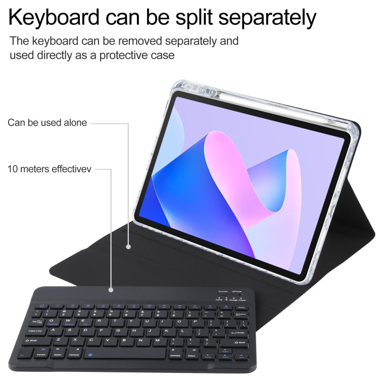 For Huawei MatePad 11 2023 / 2021 Square Button Bluetooth Keyboard Rotatable Holder Leather Case(Black) - Huawei Keyboard by buy2fix | Online Shopping UK | buy2fix