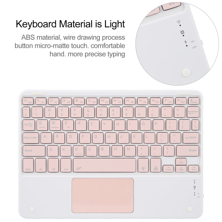 For Huawei MatePad Pro 11 2024 / 2022 Square Button Bluetooth Keyboard Rotatable Holder Leather Case with Touchpad(Rose Gold) - Huawei Keyboard by buy2fix | Online Shopping UK | buy2fix