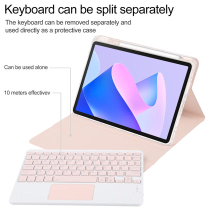 For Huawei MatePad 11 2023 / 2021 Square Button Bluetooth Keyboard Rotatable Holder Leather Case with Touchpad(Rose Gold) - Huawei Keyboard by buy2fix | Online Shopping UK | buy2fix