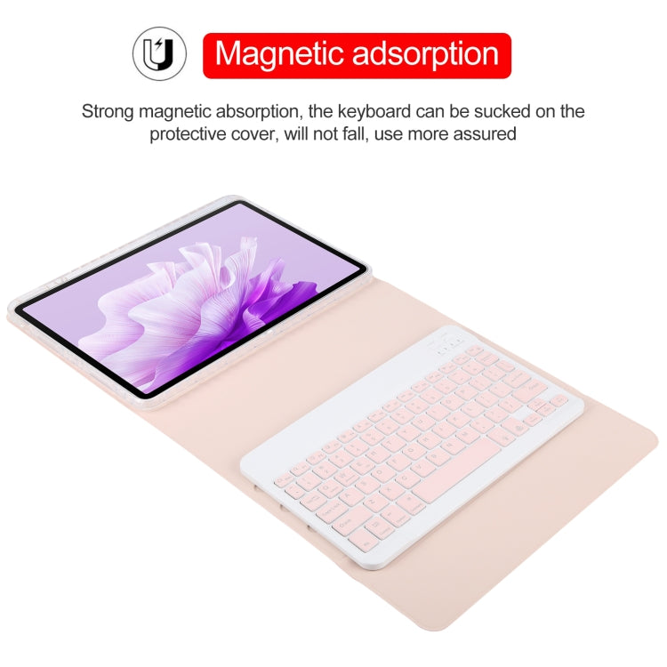 For Huawei MatePad Air 11.5 Square Button Backlight Bluetooth Keyboard Rotatable Holder Leather Case(Rose Gold) - Huawei Keyboard by buy2fix | Online Shopping UK | buy2fix