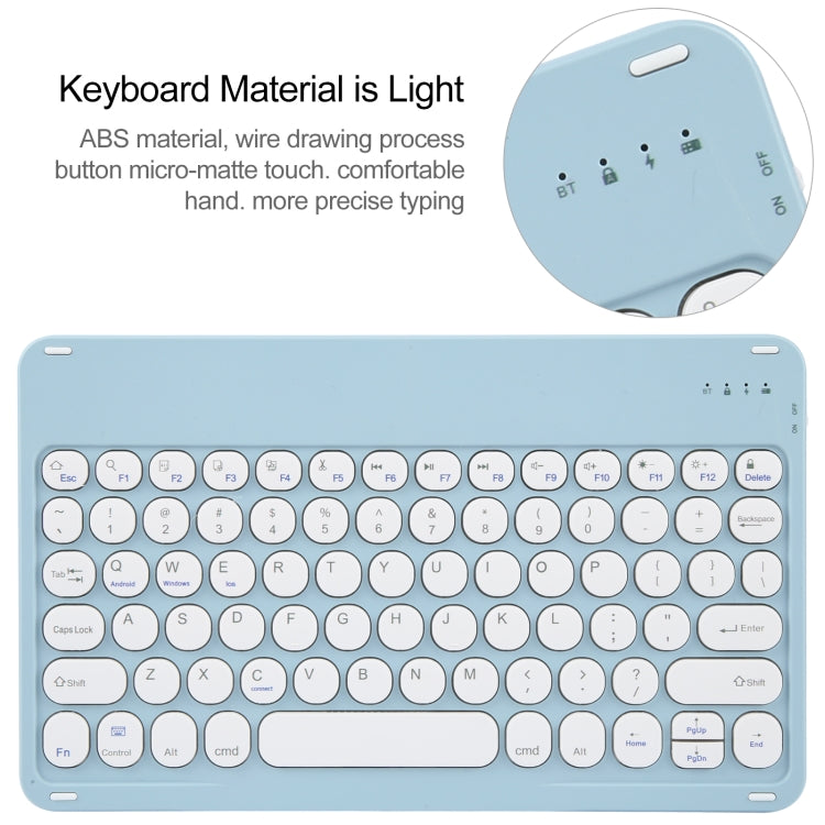 For Xiaomi Pad 6 Round Button Bluetooth Keyboard Rotatable Holder Leather Case(Sky Blue) - Others Keyboard by buy2fix | Online Shopping UK | buy2fix