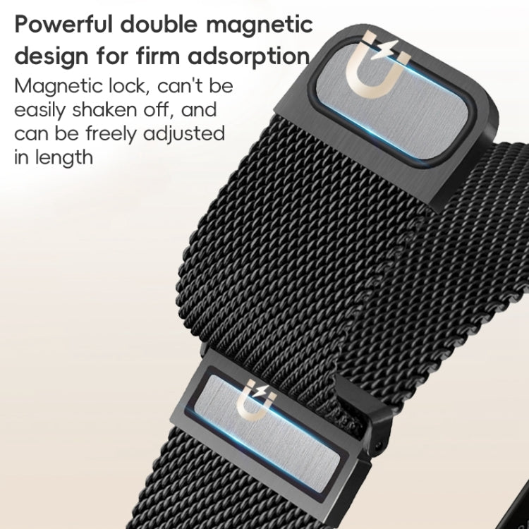 For Apple Watch SE 2022 44mm ZGA Milanese Magnetic Metal Watch Band(Black) - Watch Bands by ZGA | Online Shopping UK | buy2fix