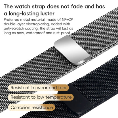 For Apple Watch SE 2023 44mm ZGA Milanese Magnetic Metal Watch Band(Black) - Watch Bands by ZGA | Online Shopping UK | buy2fix