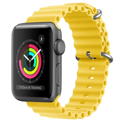 For Apple Watch Series 2 42mm ZGA Ocean Silicone Watch Band(Yellow) - Watch Bands by ZGA | Online Shopping UK | buy2fix