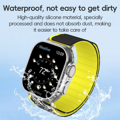 For Apple Watch Series 10 46mm ZGA Two Color Magnetic Silicone Watch Band(Grey+Yellow) - Watch Bands by ZGA | Online Shopping UK | buy2fix